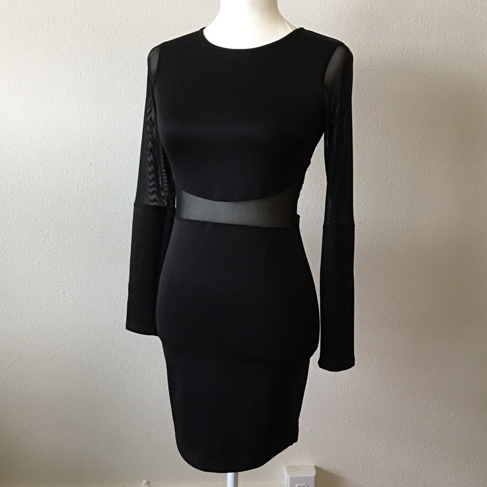 Body-Con Dress w/ Mesh Cutouts